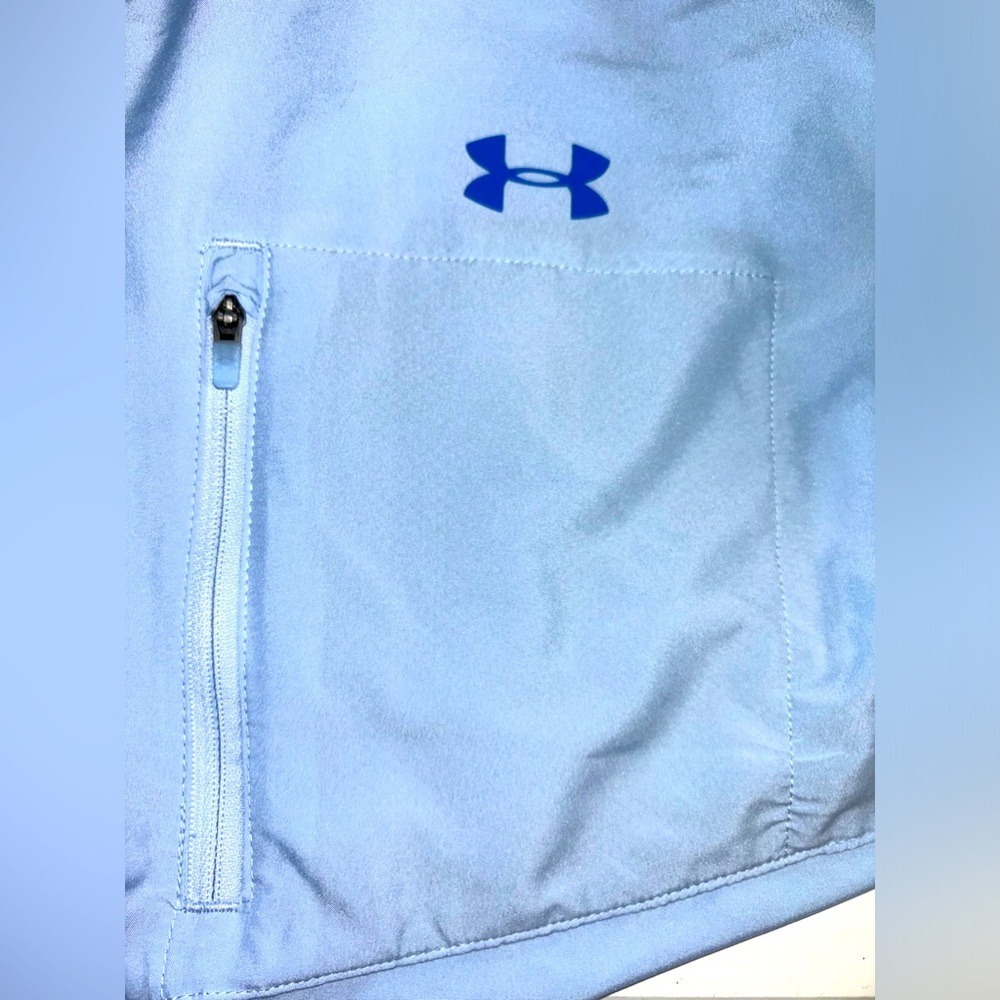 Under Armour Men's XXL Loose Shirt Lightweight Zip Chest Pocket Light Blue - Picture 6 of 9